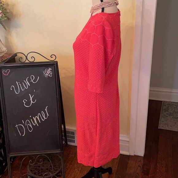 #OfficeSiren 💃 *JULIA JORDAN* Sz 8 Coral Body-con Midi DRESS - Picture 8 of 10